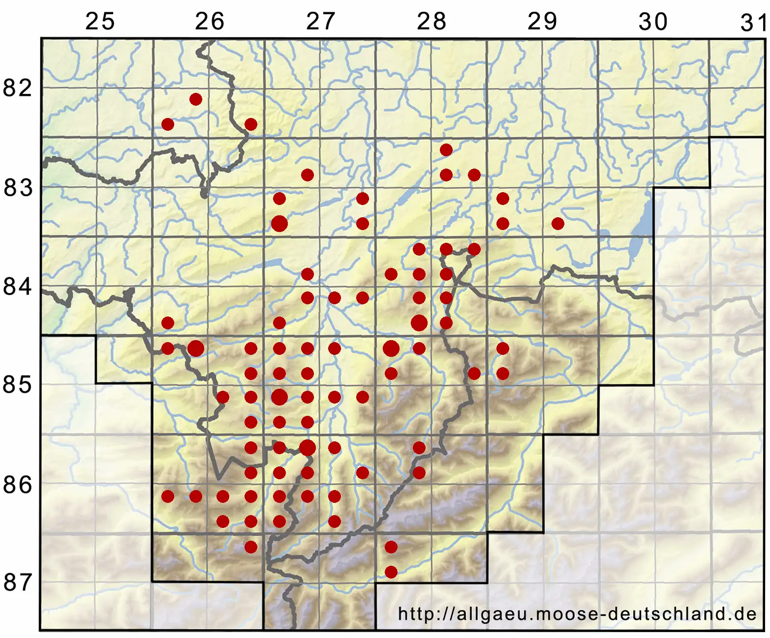 Verbreitungskarte regional